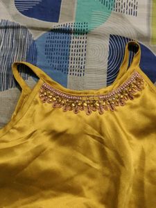 Pink &amp; Gold Ethnic skirt croptop