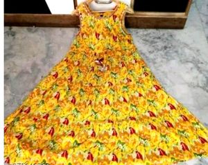 Cotton Anarkali Sleeveless Kurti For Women