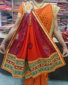 Rajasthani Pure Chiffon Marwadi Broch Odhna