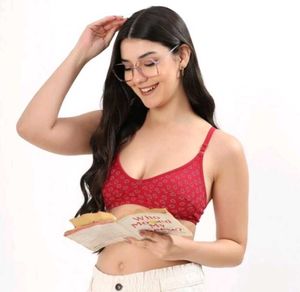 Red Printed Everyday Bra