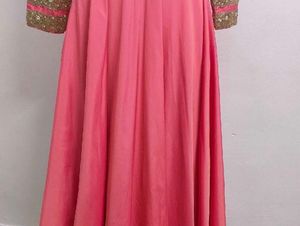 Elegant Coral Ethnic Gown