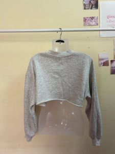 H&amp;M Grey Cropped Sweatshirt