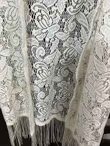 White Lace Fringe Shrug