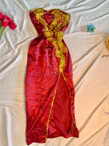 Elegant Maroon Ethnic Gown