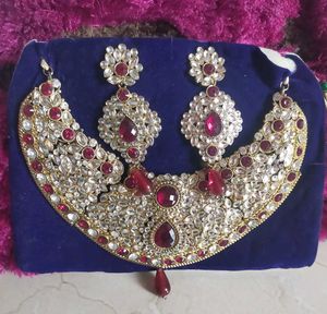 👑Maharani Red &amp; Gold Statement Jewelry Set