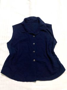 Navy Blue Sleeveless Top Bust 36