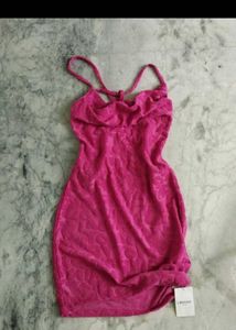 Urbanic Pink Lace-Up Mini Dress 👗