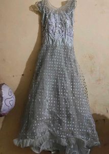 Silver Embellished Formal Dress