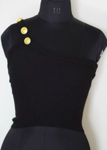 Tan One-Shoulder Knit Top