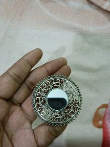 Silver Oxidised Ring With Necklace