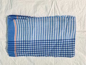 Blue Checkered Cotton Towel
