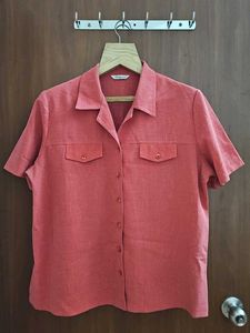 Vintage Coral Button-Down Shirt