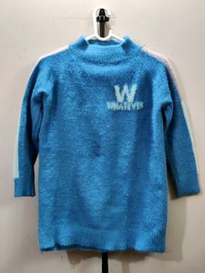 women&#39;s imported blue knitted sweater