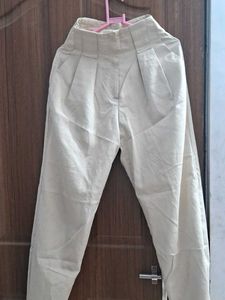 Beige Formal Trousers