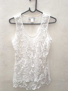 White Lace Tank Top