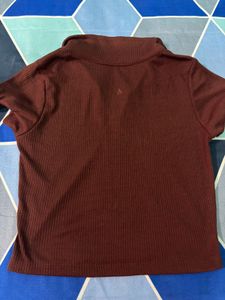 Maroon Polo Top
