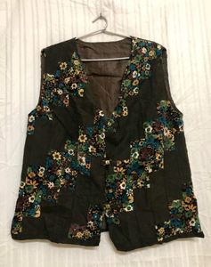 Green Printed Waistcoat