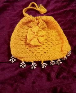 Crochet Drawstring Pouch