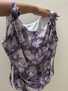 Classic Tank Top With Flowers On Shoulders