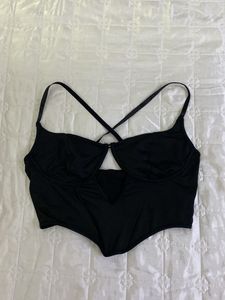 Shein Black corset Top with boning bust 36