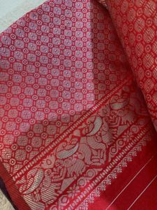 Purple Silver Peacock Saree