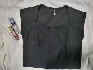 Black Cropped Tank Top
