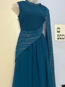 Pintrest Elegant Teal Ethnic Gown