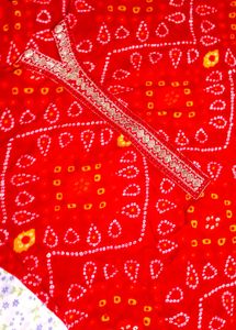 Red Bandhani  suit set with sare