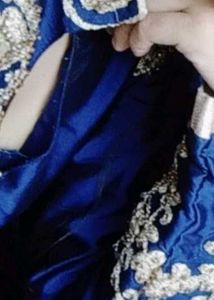 Full Length Navy Blue Front Open Gown
