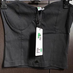 New Me Corset Buttoned Down Top
