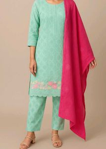 Mint Green Embroidered Kurta Set