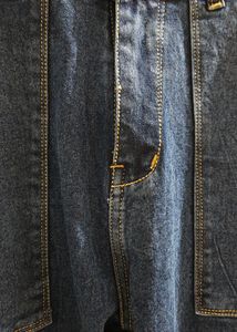 Bright Dark Blue Denim Cargo Jeans