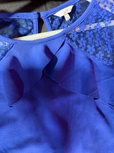 Cover Story Blue Lace Ruffle Dress
