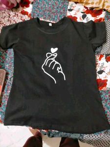 Black Graphic Print Tee