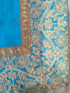 Elegant Blue &amp; Beige Saree