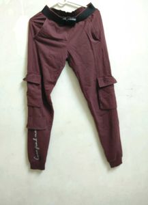 Maroon Cargo Joggers