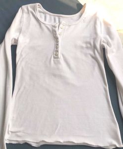 White Long Sleeve Y2k trendy Top