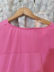 Pink Cotton Flowy Dress