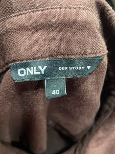 Coffee Brown Floral cropped shirt