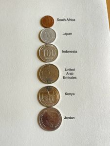 6 Foreign Countries Coin Set