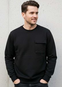 Men's Black Crew Neck Sweatshirt
