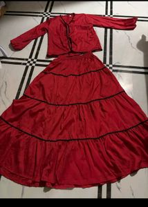 Red Skirt &amp; Top Set
