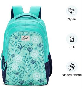 Genie Snowflake 36 L Teal &amp; Blue School Backpack