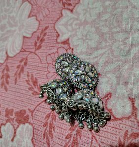 Rhinestone Jhumka Earrings