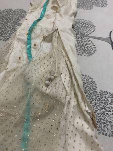 Biba Off White Kurta With Dupatta
