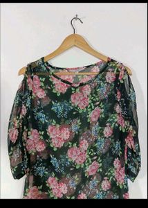 Floral Cold Shoulder Top