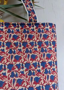 Jaipur Summer Collection Maroon And Blue Tote Bag