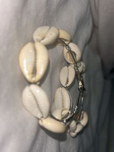 Cowrie Shell Hoop Earrings