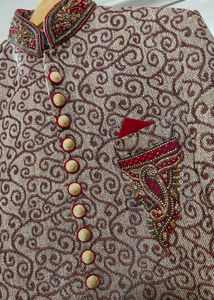 Khali+Maroon Sherwani