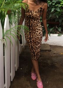 Leopard Print Bodycon Midi Dress